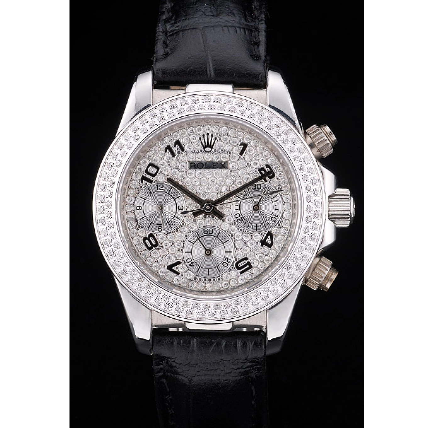 MiroTime 0719 Rolex Daytona Lady Stainless Steel Case Crystal Studded Bezel Crystal Studded Dial